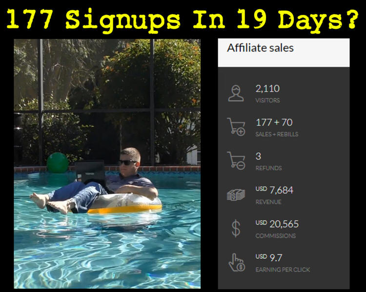 177 Signups in 19 Days Screenshot